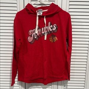 NHL Red Chicago Blackhawks Hoodie with White Accents